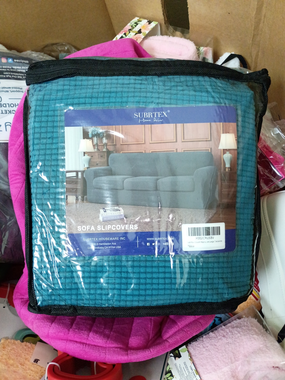 Subrtex Teal Sofa Slipcover - Teal Sofa Protector